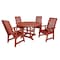 Highwood Usa Weatherly 5pc Round Outdoor Patio Furniture Dining Set AD-DNW48-RED - alternate 1